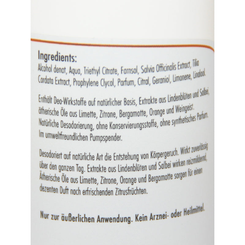 Ayurveda Deo Spray Limette Inhaltsstoffe-Body Enjoy