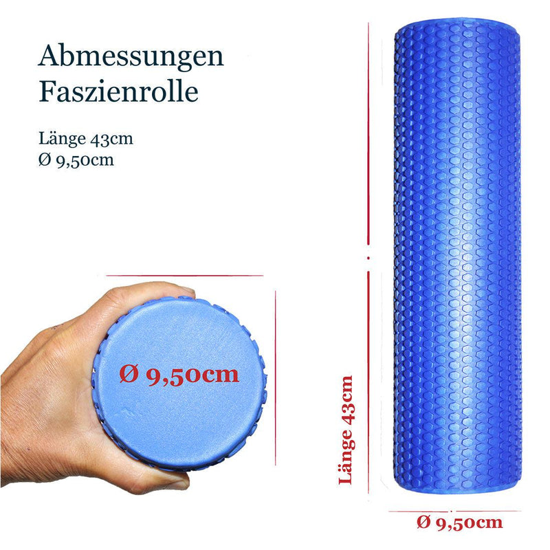 Medium Faszienrolle d10cm 43cm Blau Abmessungen-Body Enjoy