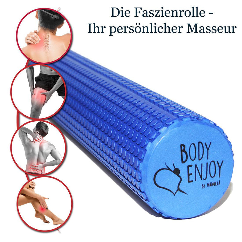 Medium Faszienrolle d10cm 43cm Blau Rücken Nacken Oberschenkel Waden-Body Enjoy